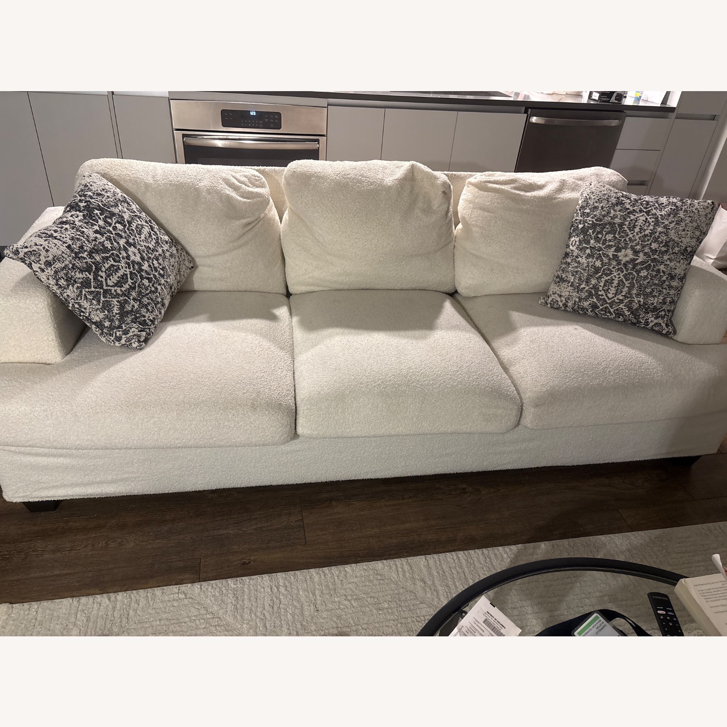 Beige/Off-White 3 Seater Sofa - image-1