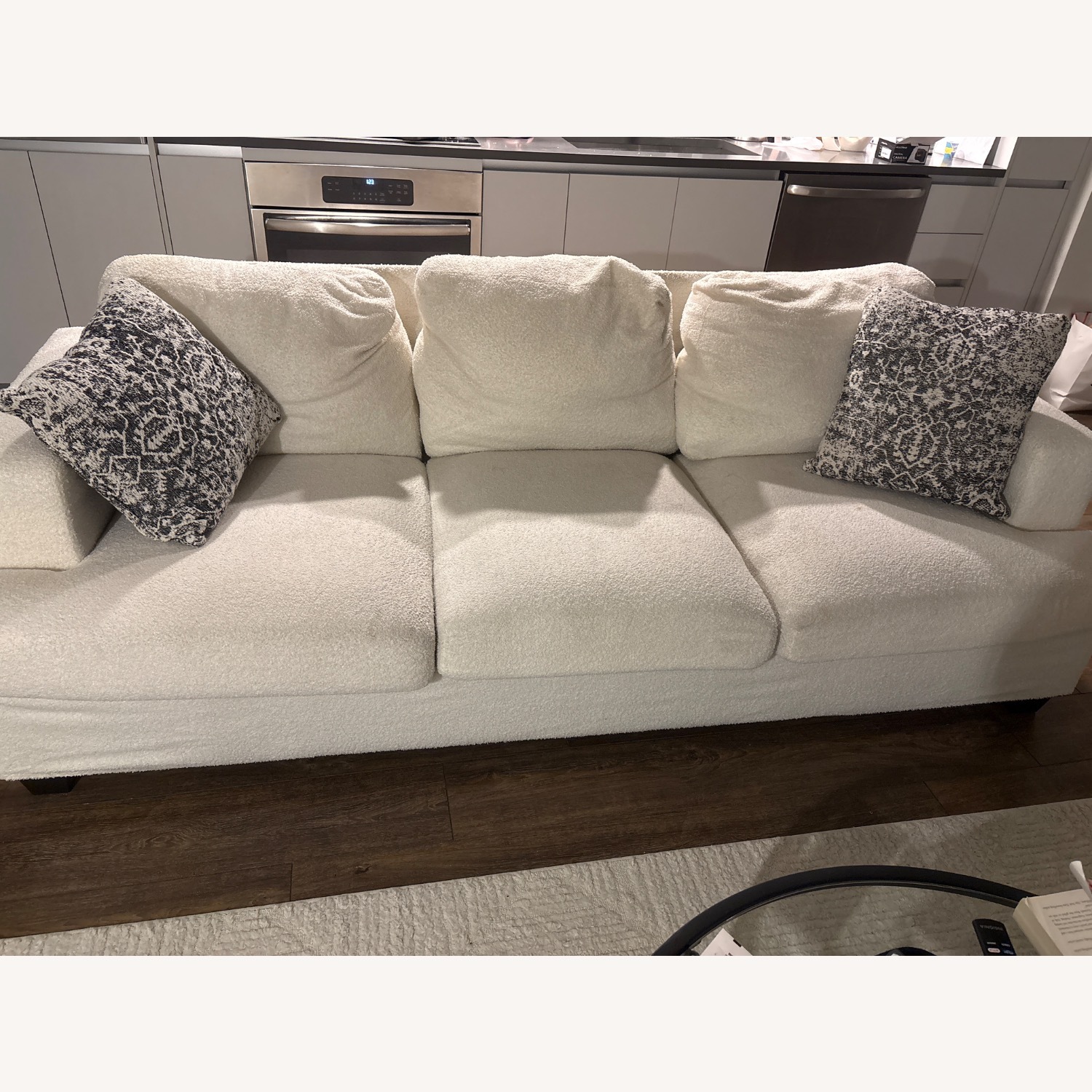 Beige/Off-White 3 Seater Sofa - image-2