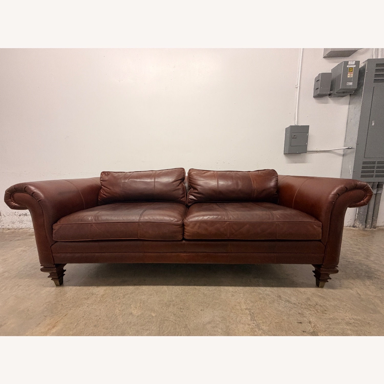 Vintage Ralph Lauren Dark Brown Leather Sofa Couch - image-6