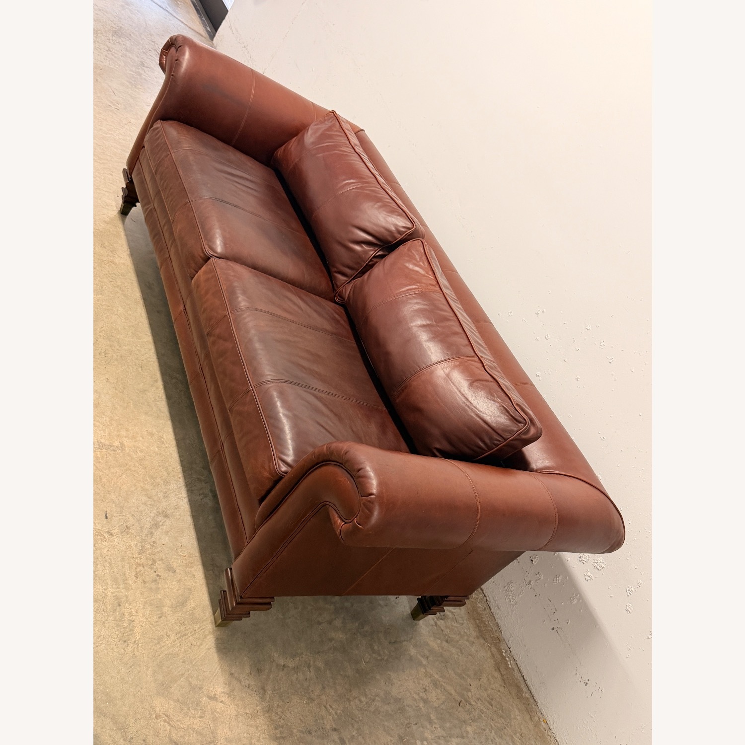 Vintage Ralph Lauren Dark Brown Leather Sofa Couch - image-5