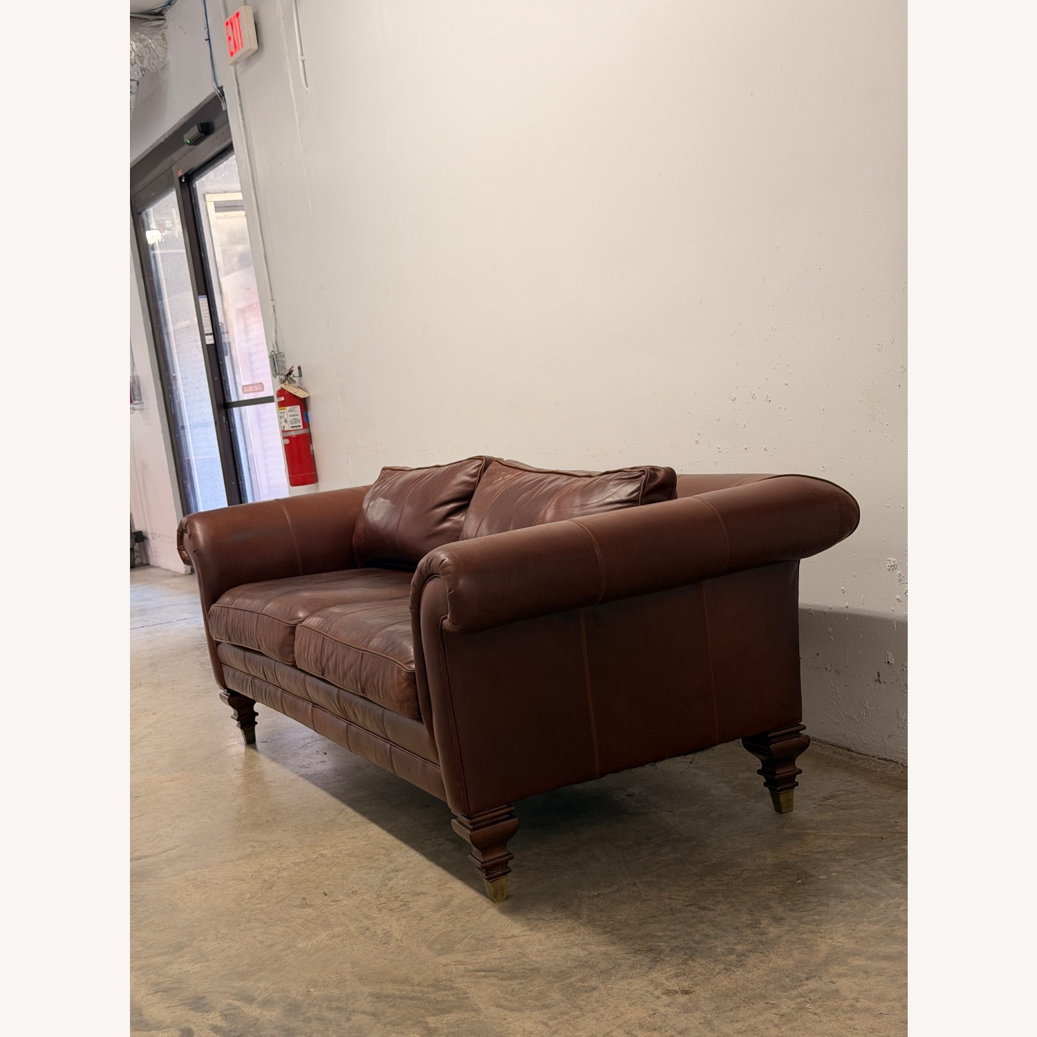 Vintage Ralph Lauren Dark Brown Leather Sofa Couch - image-3
