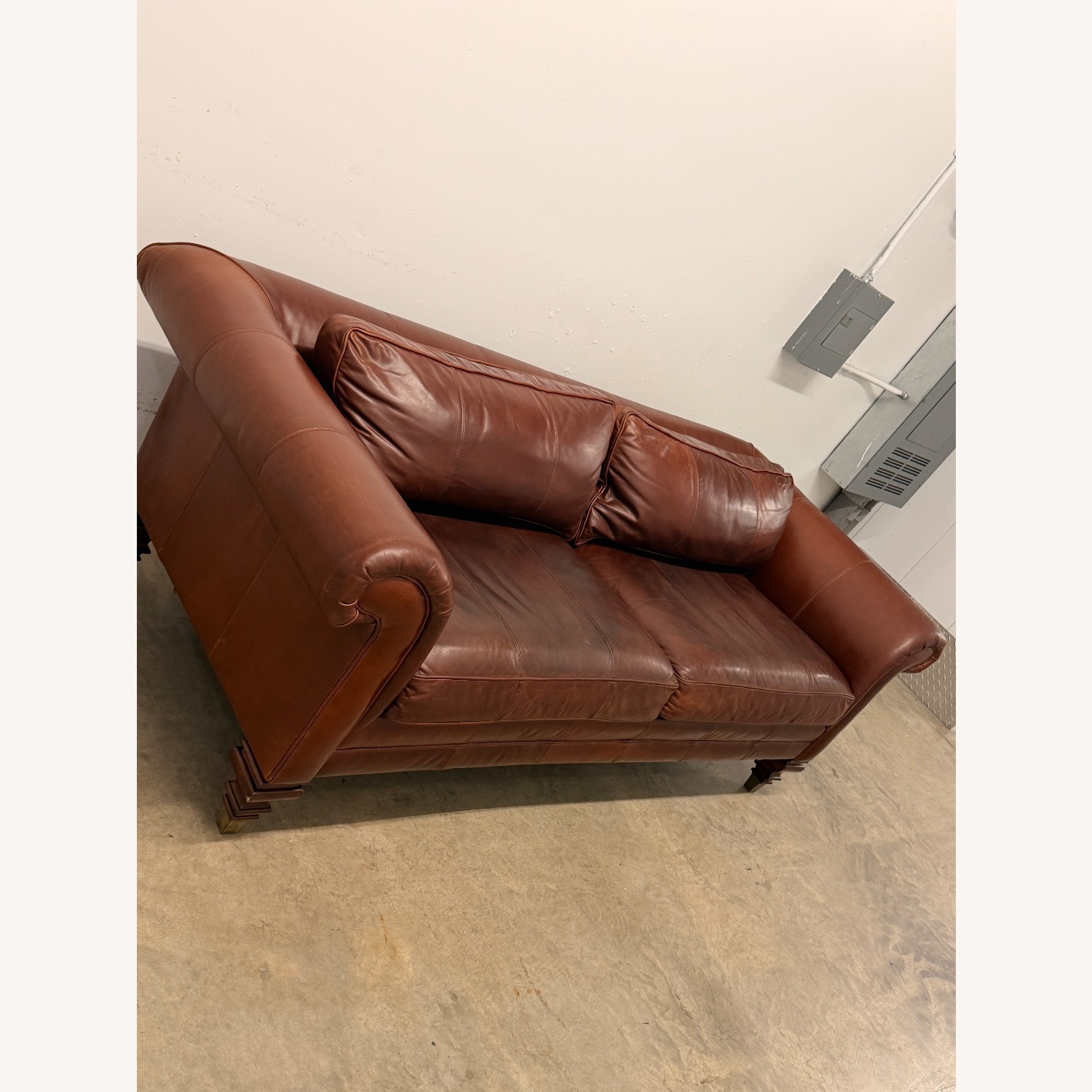 Vintage Ralph Lauren Dark Brown Leather Sofa Couch - image-7