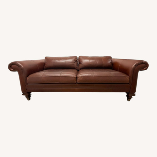 Used Vintage Ralph Lauren Dark Brown Leather Sofa Couch for sale on AptDeco