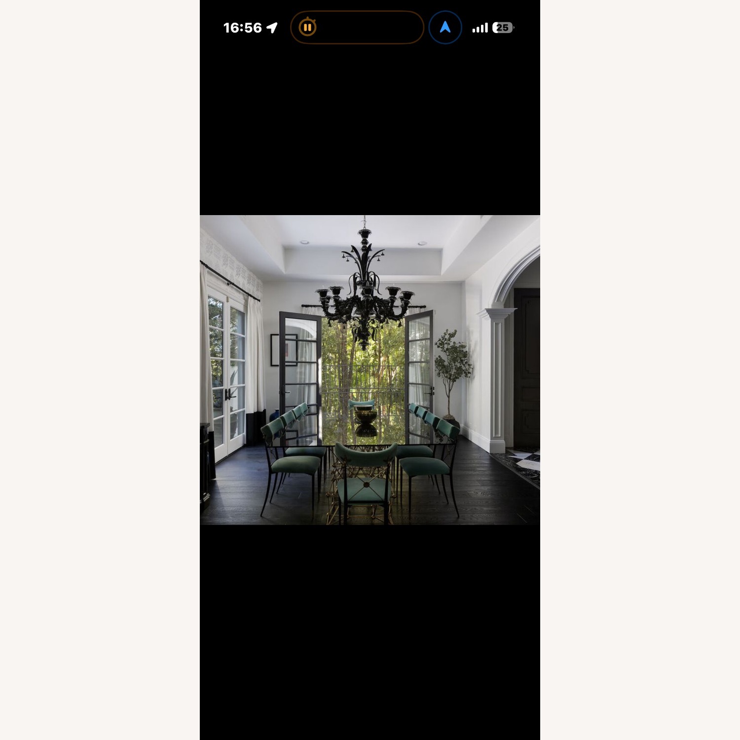 Large 10-Arm Black Glass Chandelier - Mur Style - image-3