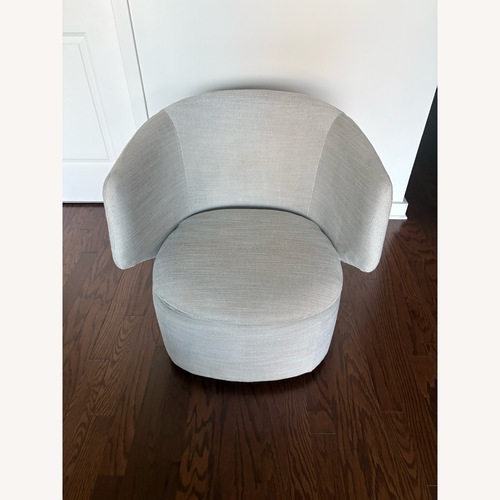 Used West Elm Crescent Swivel Chair | Pearl Gray for sale on AptDeco