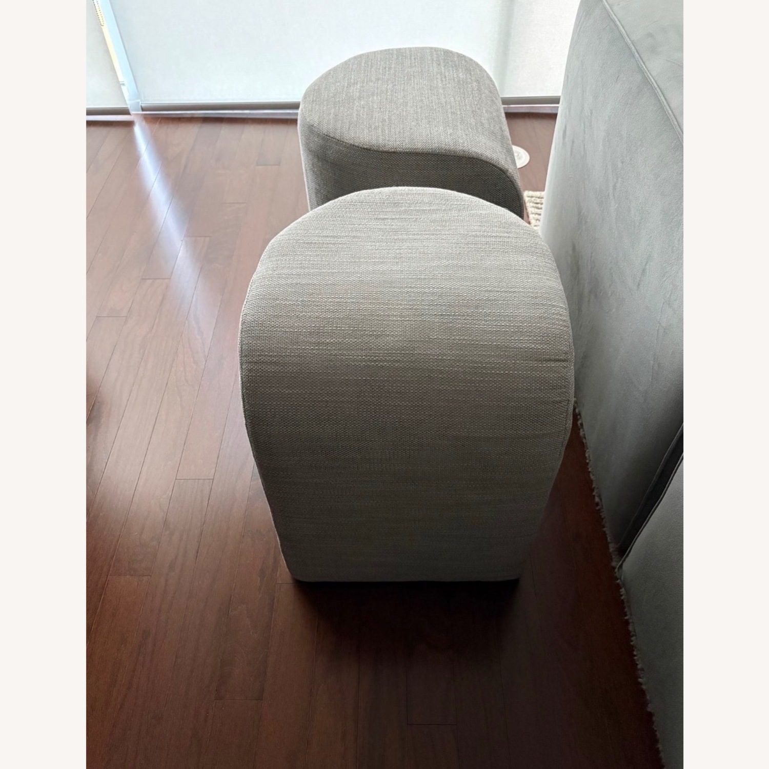 Pair of West Elm Tilly Ottomans | Pearl Gray - image-9