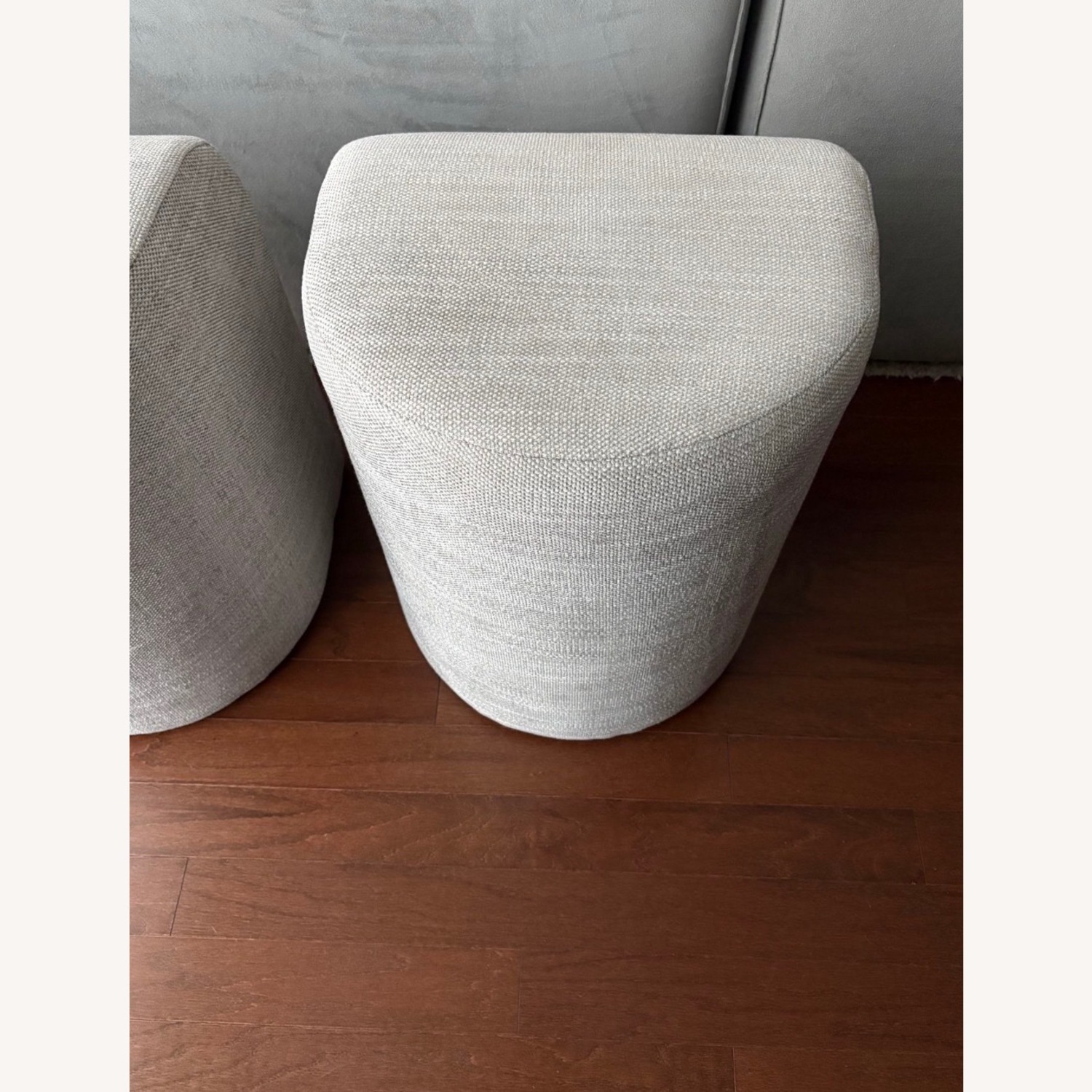 Pair of West Elm Tilly Ottomans | Pearl Gray - image-7