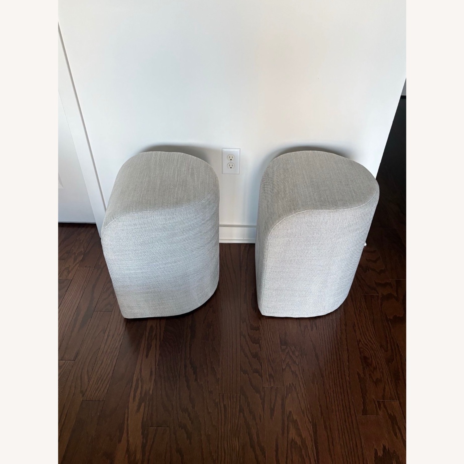 Pair of West Elm Tilly Ottomans | Pearl Gray - image-3