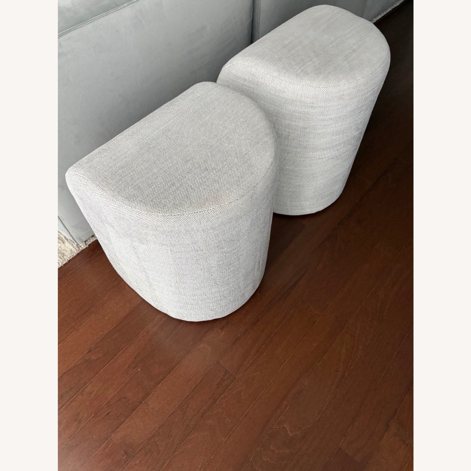Pair of West Elm Tilly Ottomans | Pearl Gray - image-6