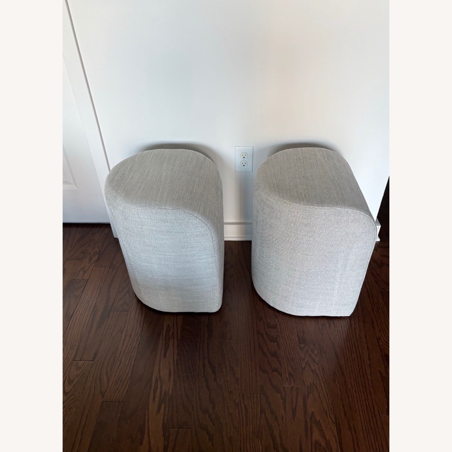 Pair of West Elm Tilly Ottomans | Pearl Gray - image-4