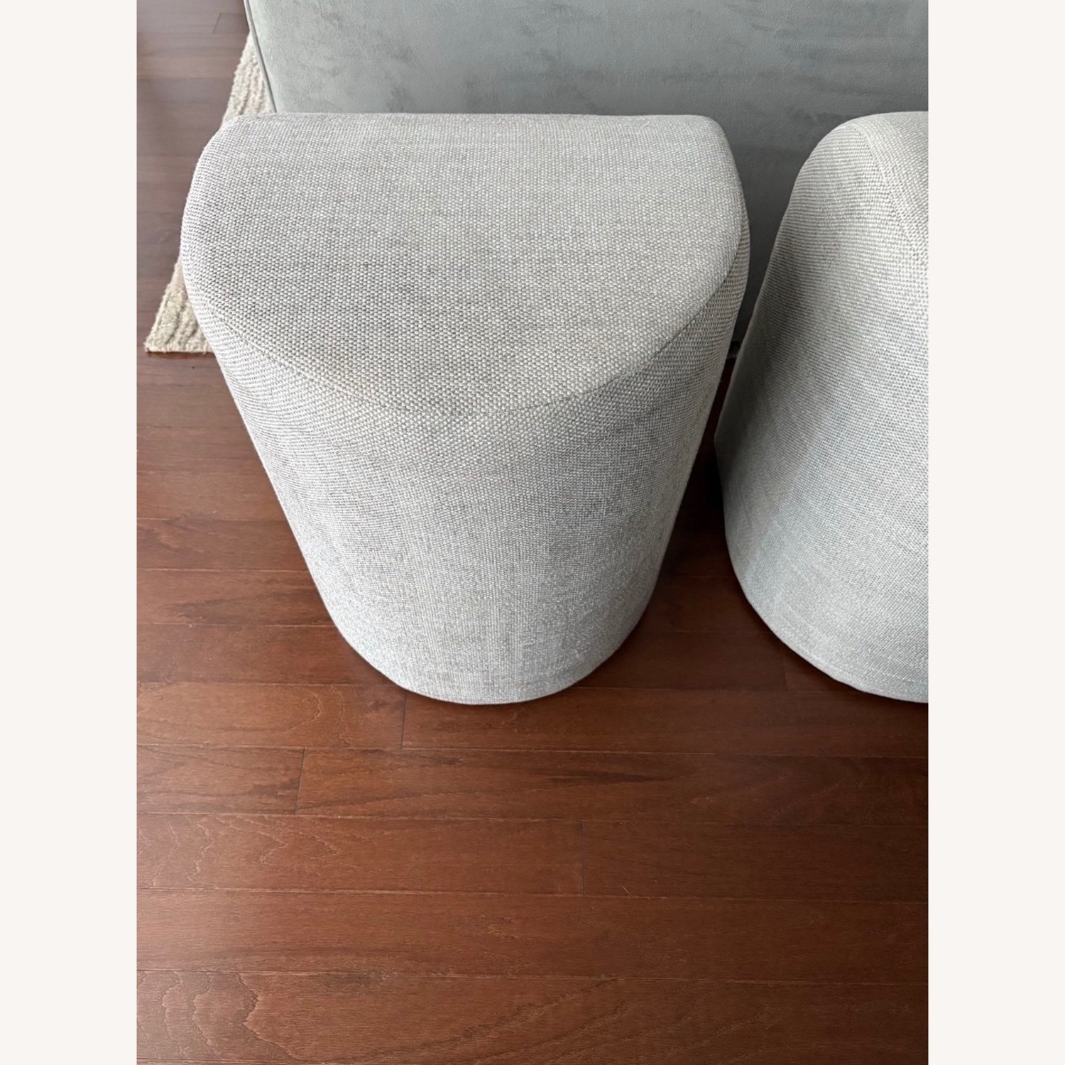 Pair of West Elm Tilly Ottomans | Pearl Gray - image-5