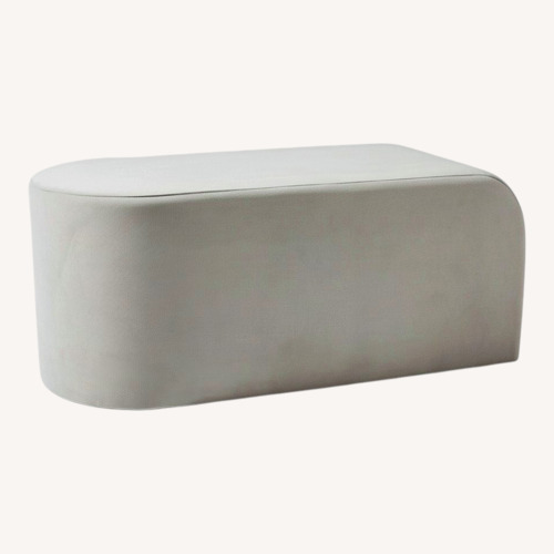 Used West Elm Tilly Large Ottoman | Pearl Gray for sale on AptDeco