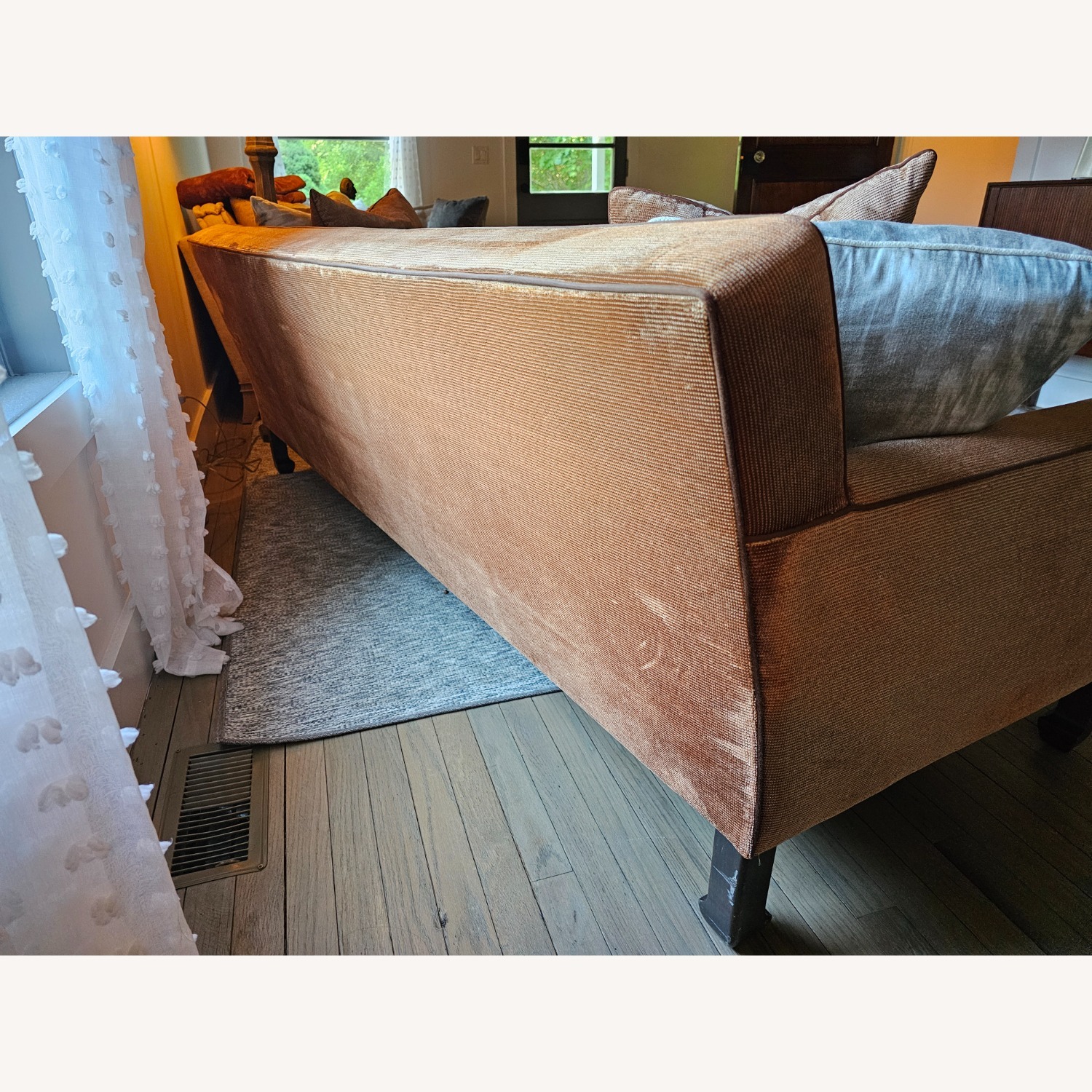 Vintage/Antique Finds Orange Suede 3+ Seater Sofa - image-5