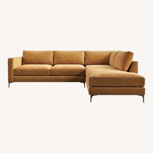 Used Pottery Barn Natural Leather 2 Piece Sectional for sale on AptDeco