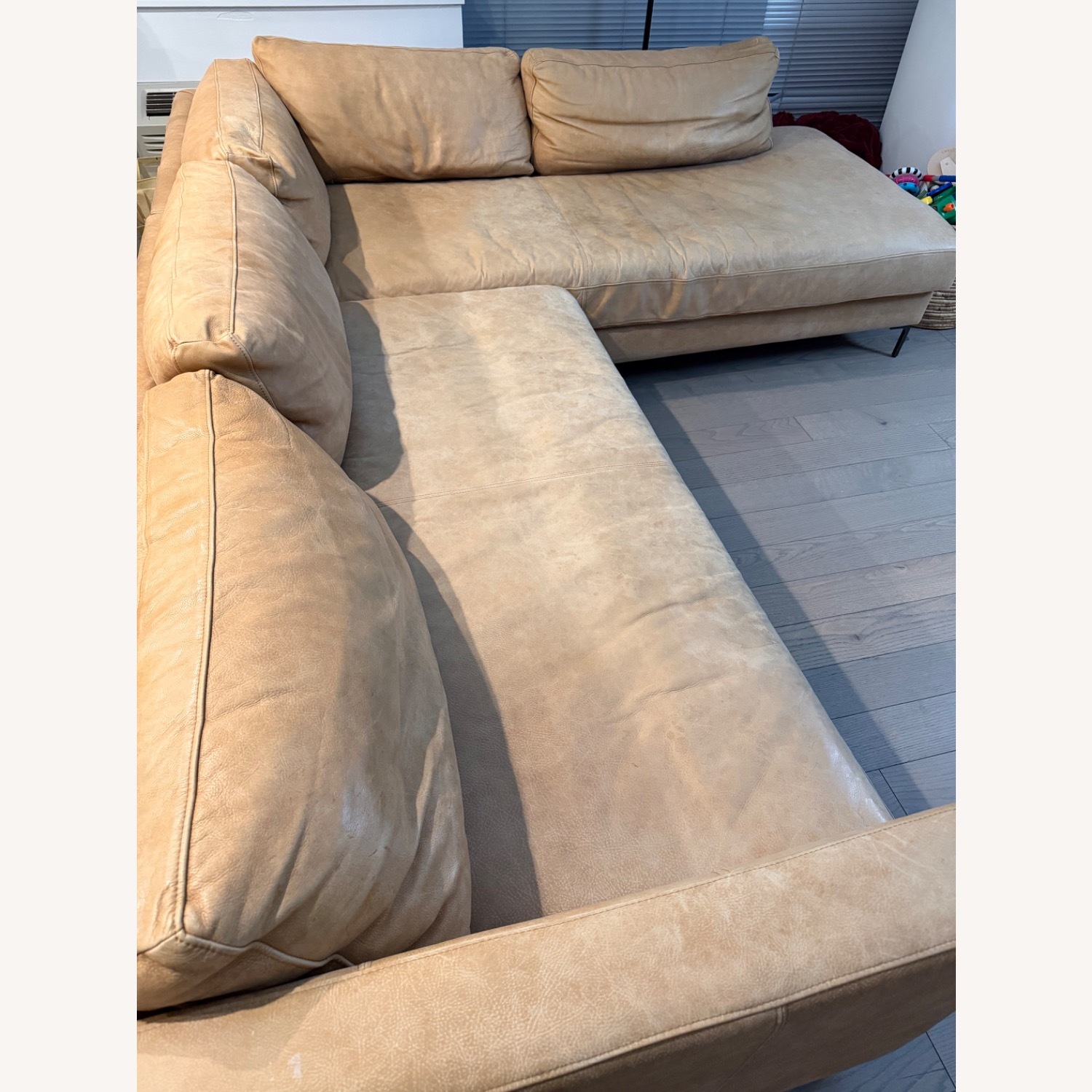 Pottery Barn Natural Leather 2 Piece Sectional - image-3