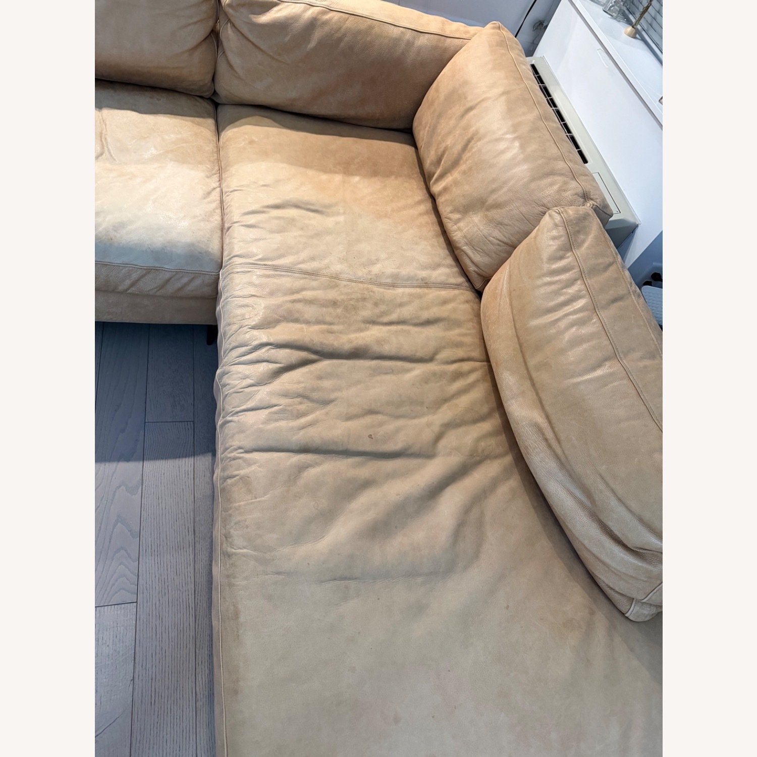 Pottery Barn Natural Leather 2 Piece Sectional - image-4