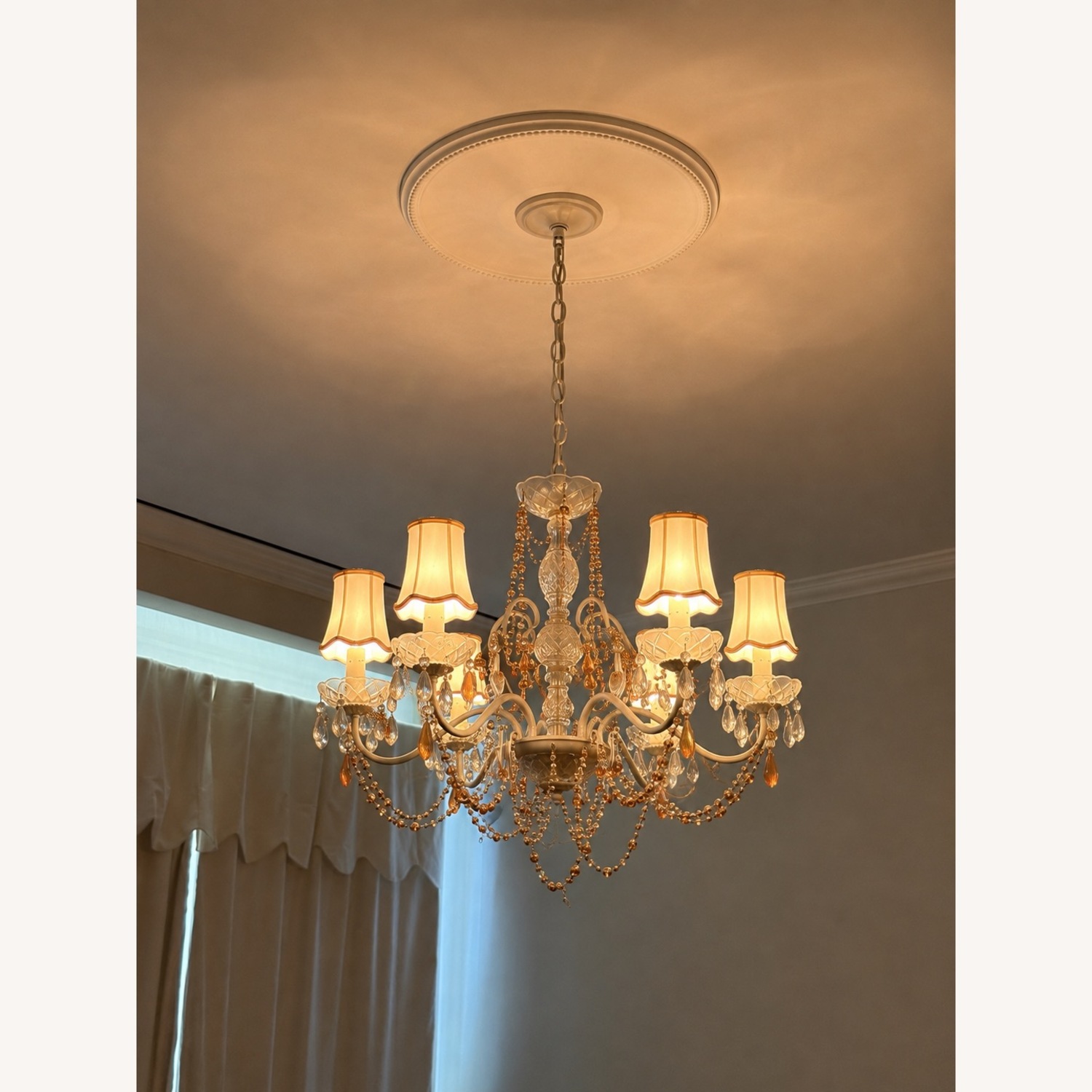 Schonbek Pink Crystal Chandelier - image-3