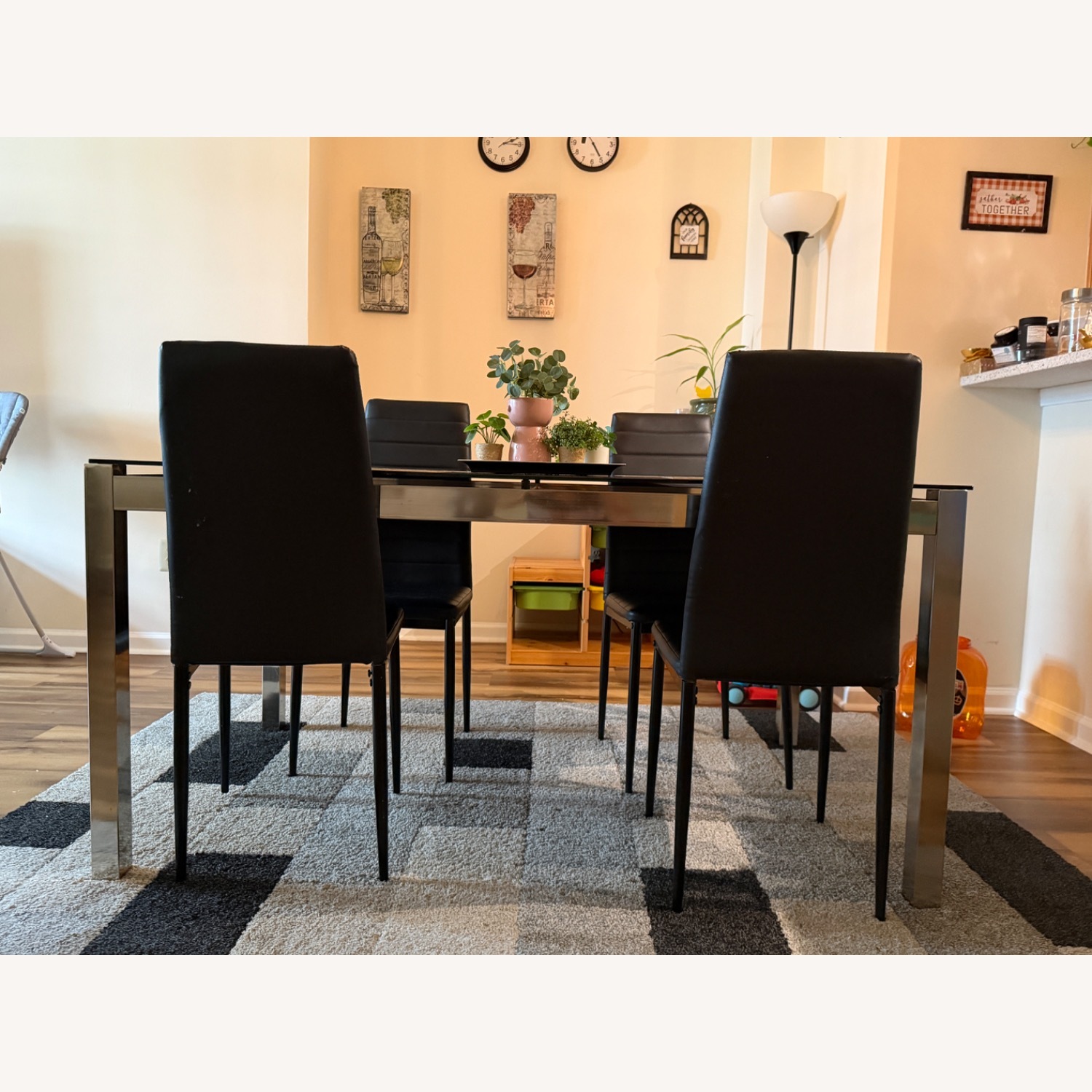 Ashley Furniture Black Glass Dining Table and Chair - image-4