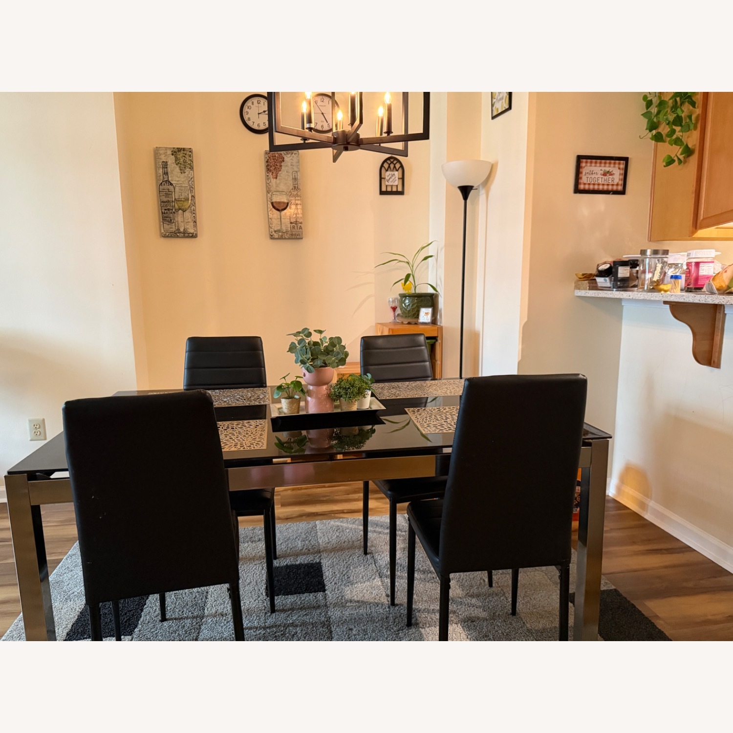 Ashley Furniture Black Glass Dining Table and Chair - image-6