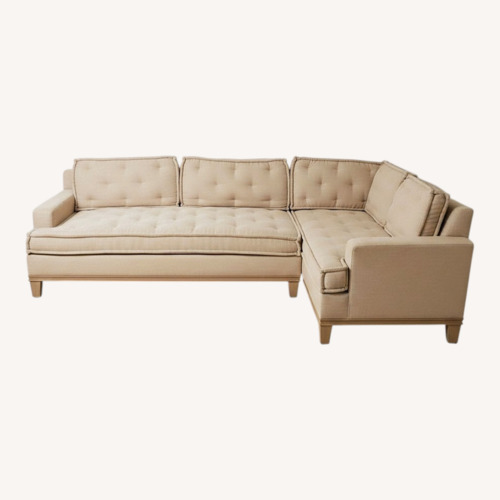 Used Natural Linen 2 Piece Sectional for sale on AptDeco