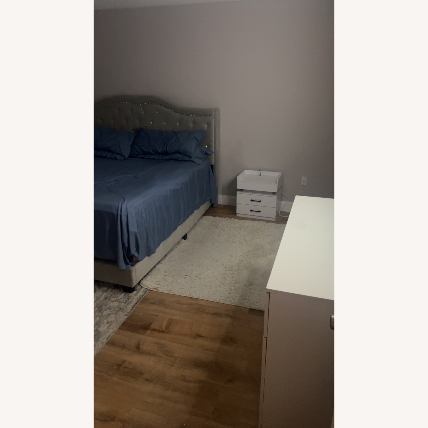 White Wood King Bed - image-3