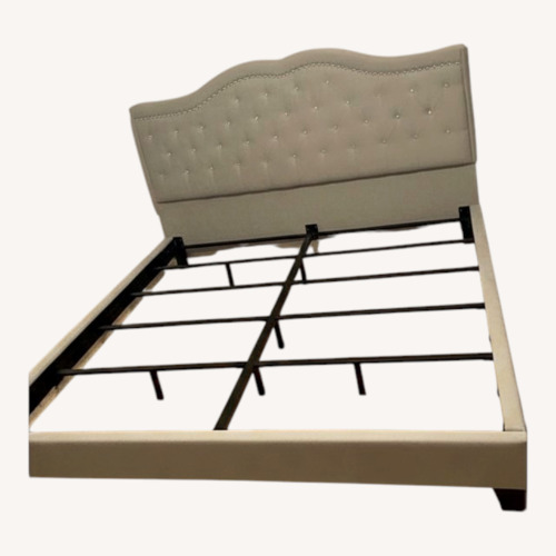 Used White Wood King Bed for sale on AptDeco