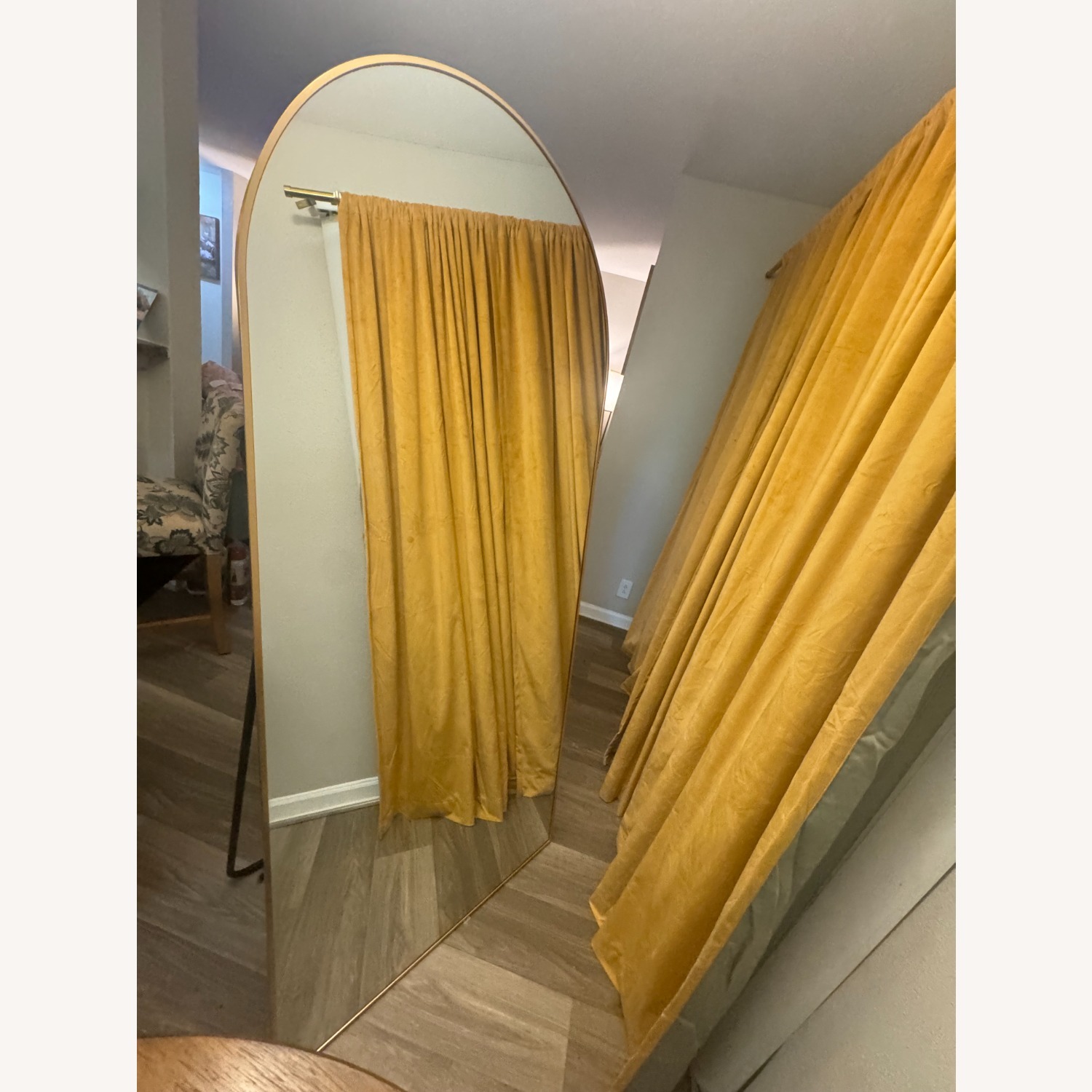 71"H x 32"W Gold Floor Standing Mirror  - image-4
