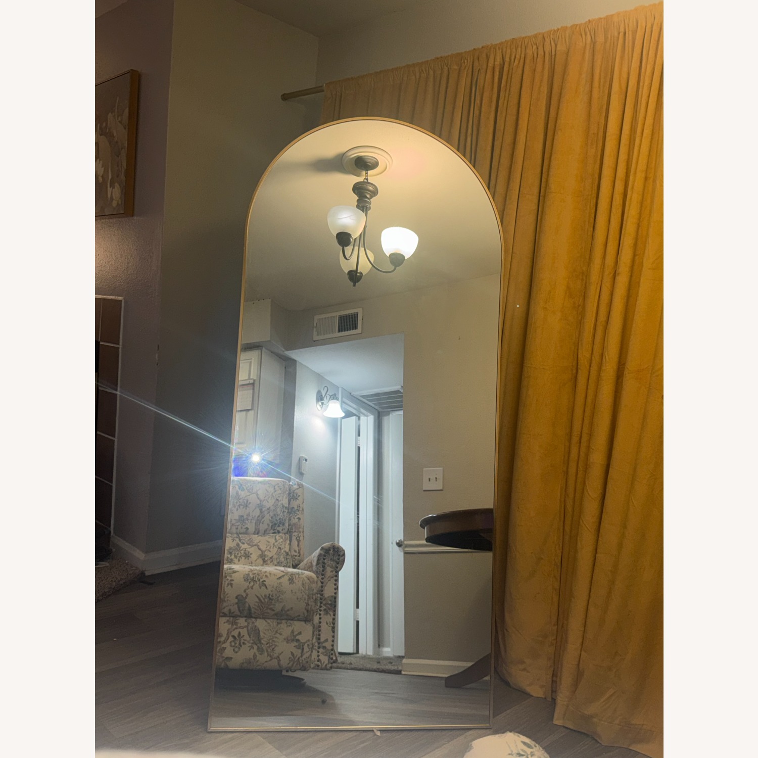 71"H x 32"W Gold Floor Standing Mirror  - image-3