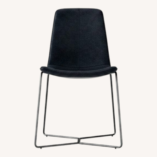 Used West Elm Gray Slope Leather Dining Chairs Set of 2 for sale on AptDeco