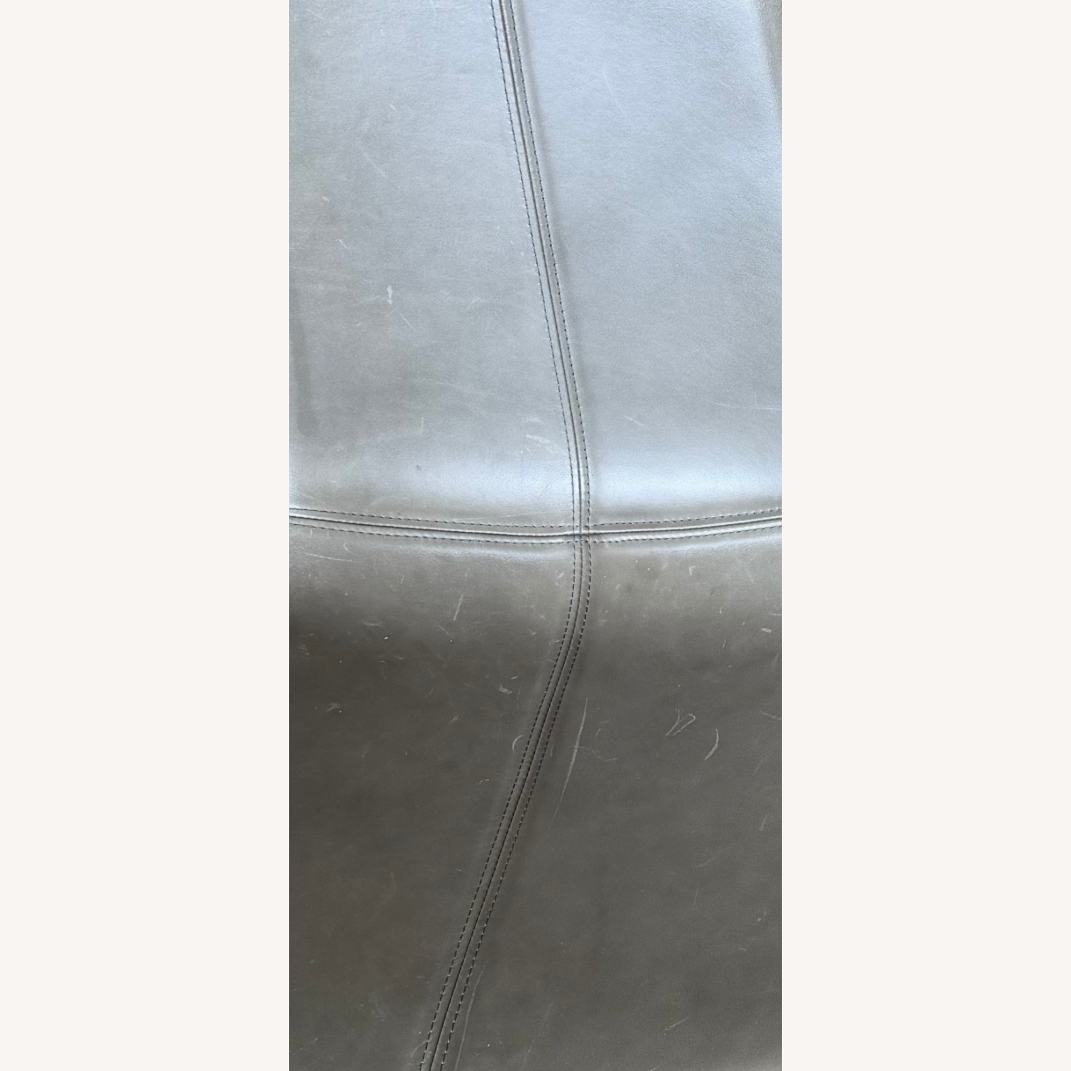 West Elm Gray Slope Leather Dining Chairs Set of 2 - image-4