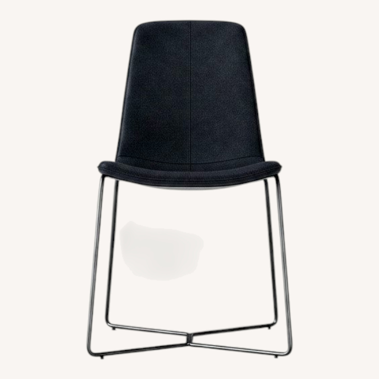 West Elm Gray Slope Leather Dining Chair Set of 2 - image-0