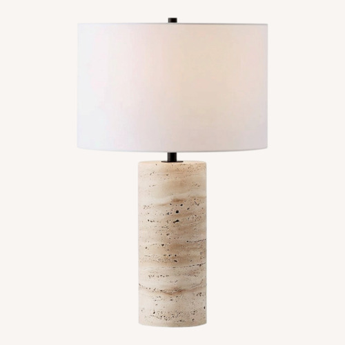 Used Perigold Rynetta Light Brown Stone Table Lamps for sale on AptDeco