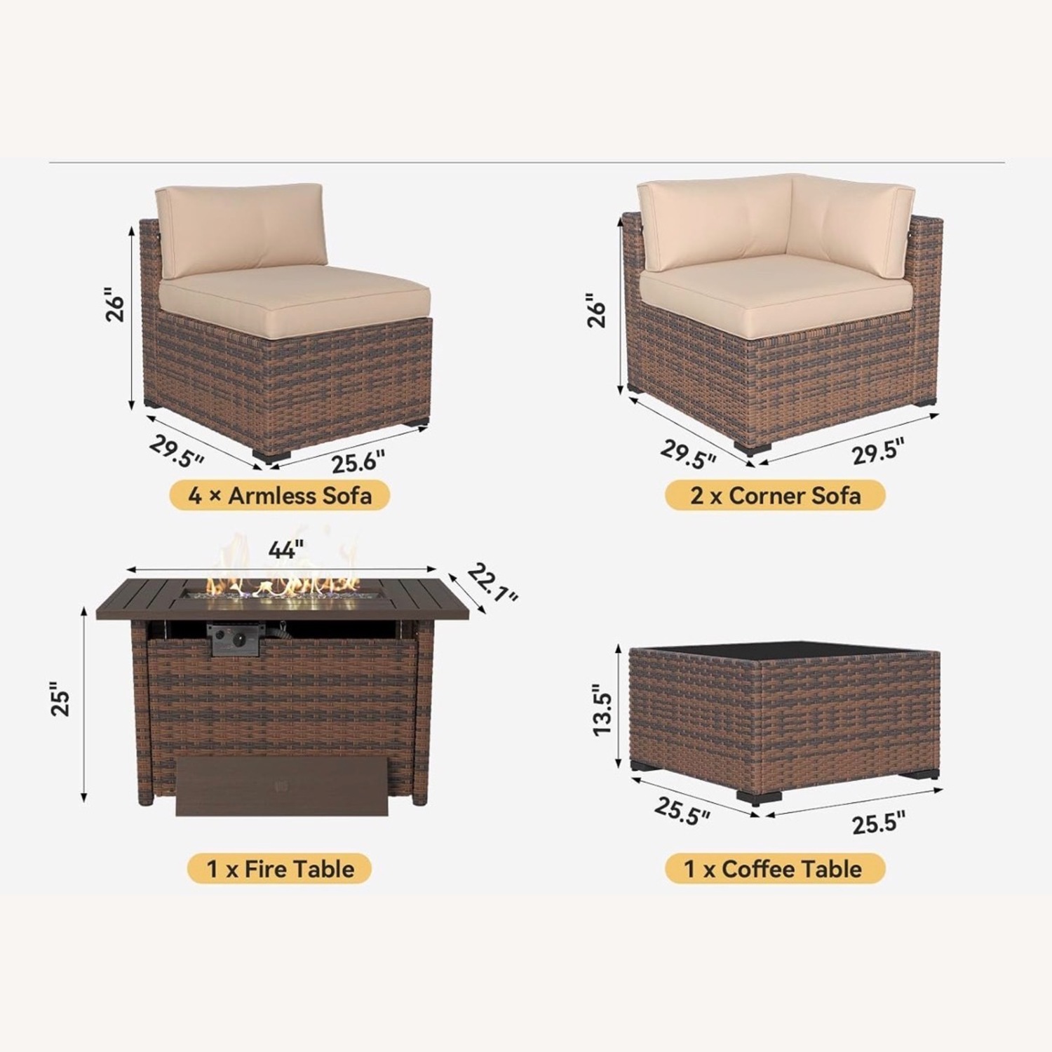 Aoxun 8 Piece Patio Furniture Set - image-3