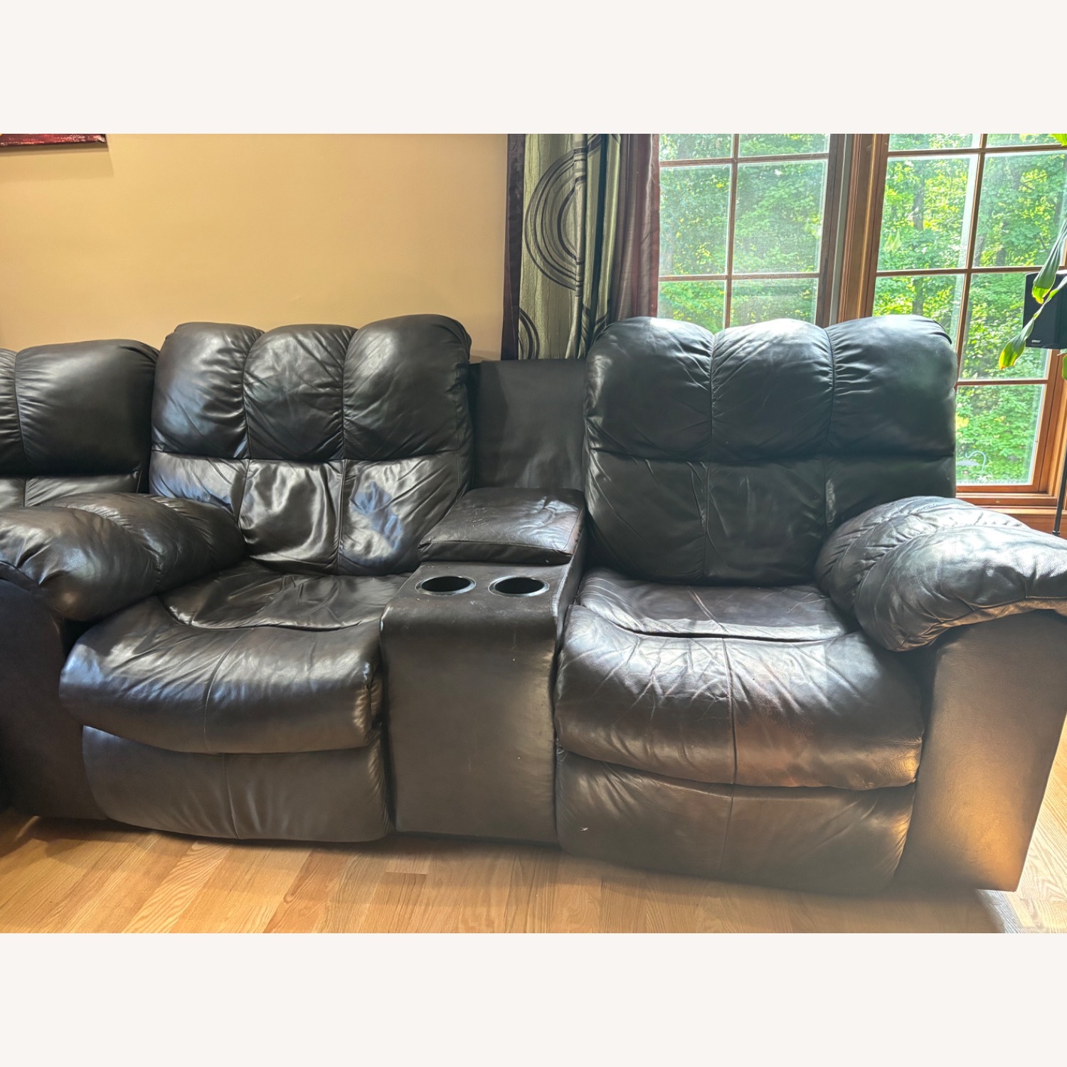 Leather Recliner Sectional Sofa Set - image-3