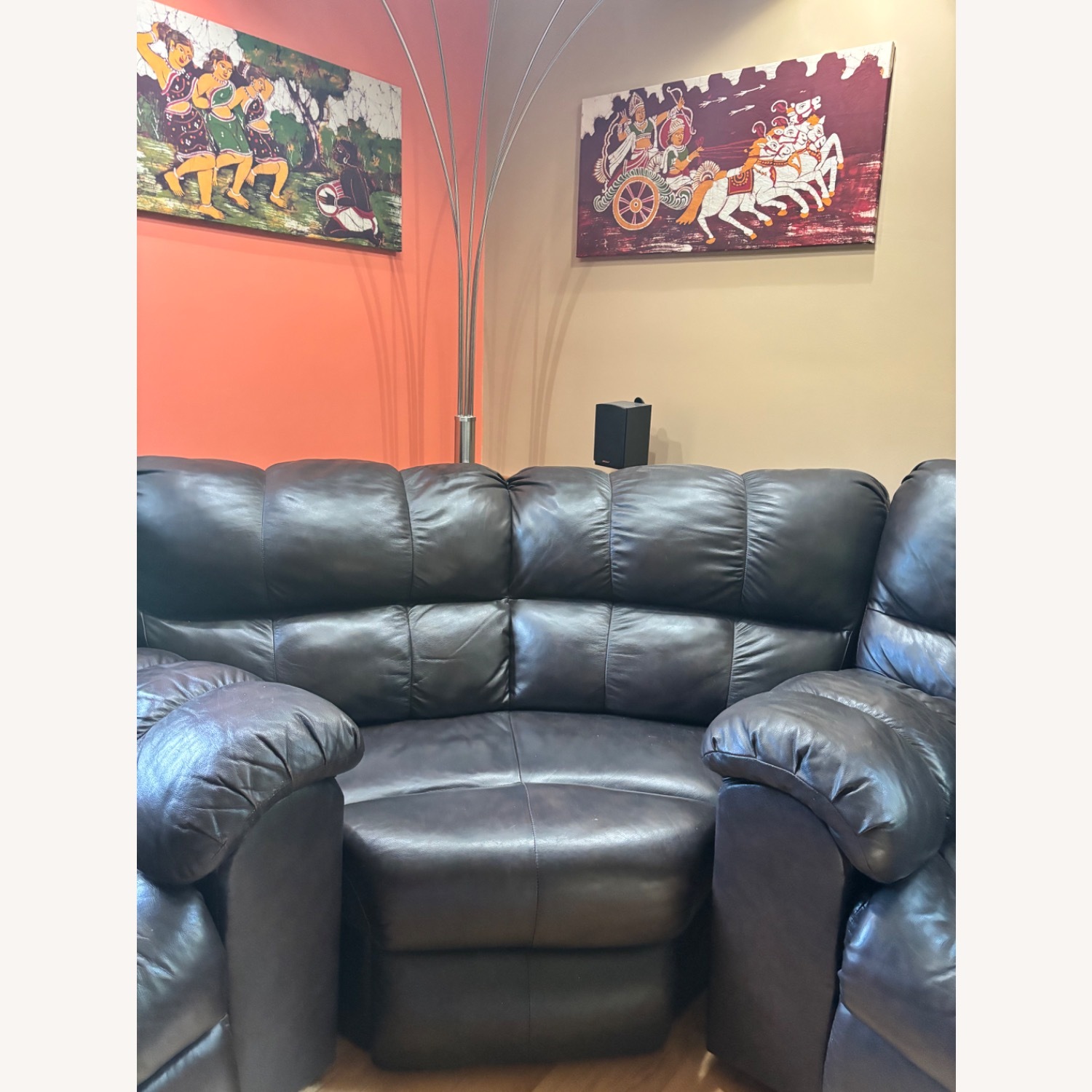 Leather Recliner Sectional Sofa Set - image-4