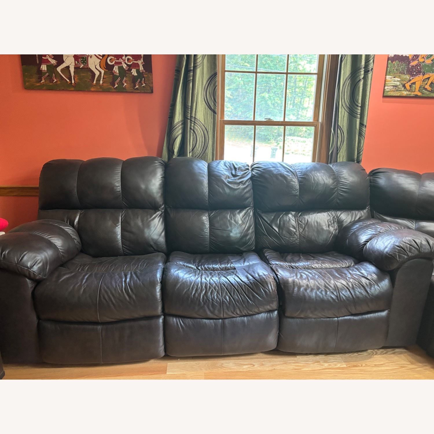Leather Recliner Sectional Sofa Set - image-5