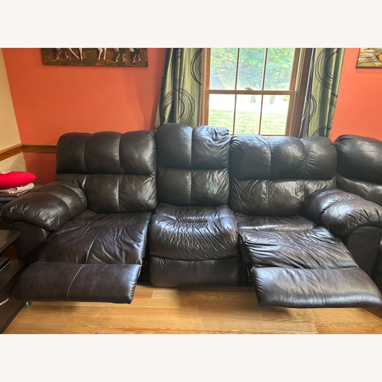 Leather Recliner Sectional Sofa Set - image-7