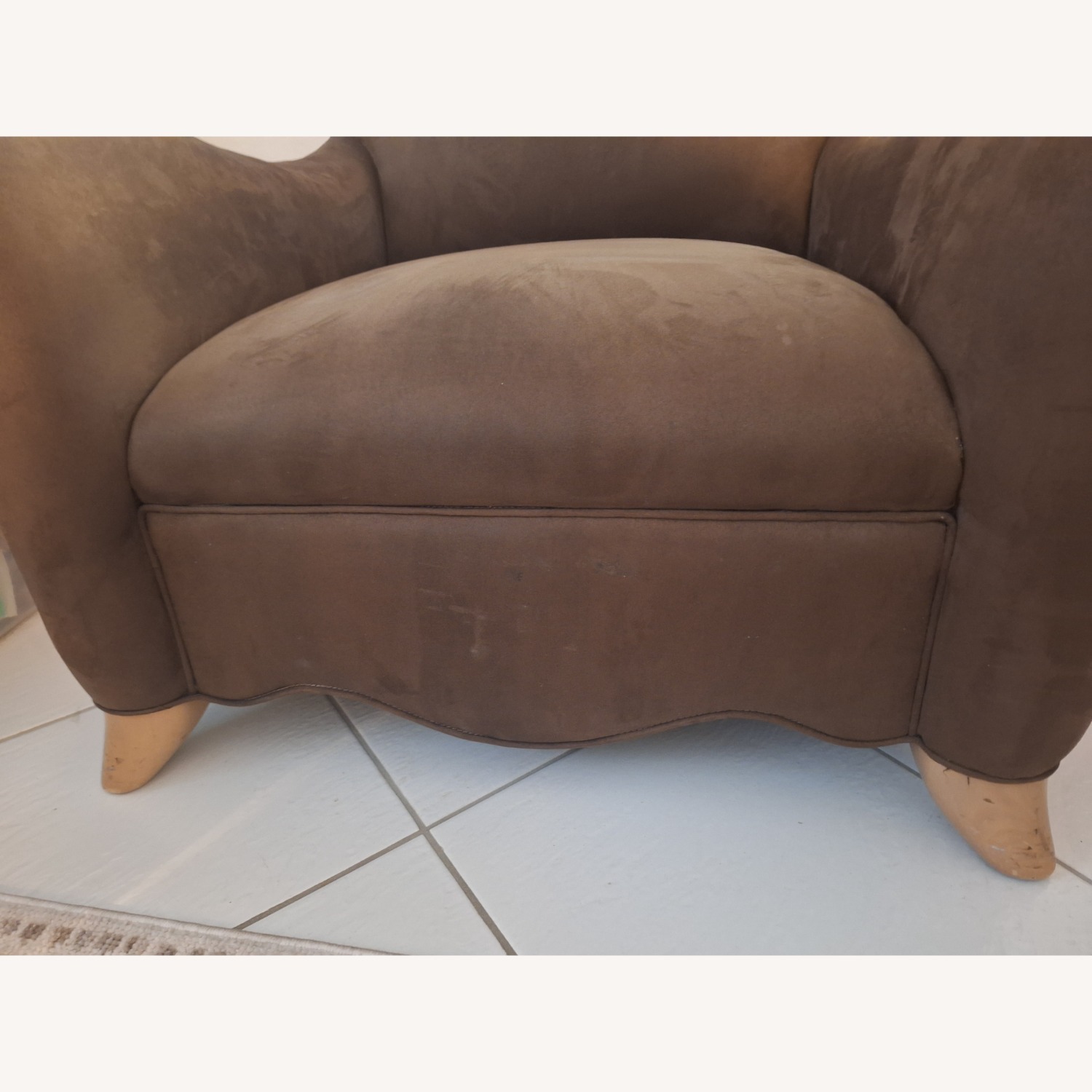 Dark Brown Fabric Armchair - image-6