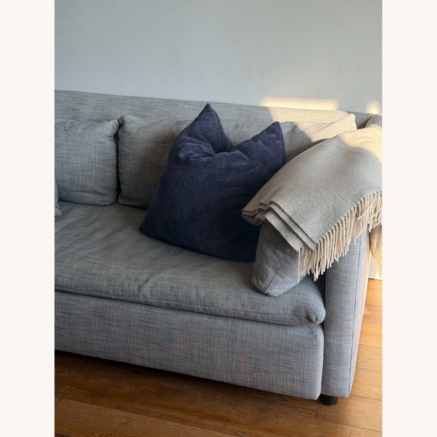 West Elm Shelter Light Gray Fabric Sleeper Sofa - image-2