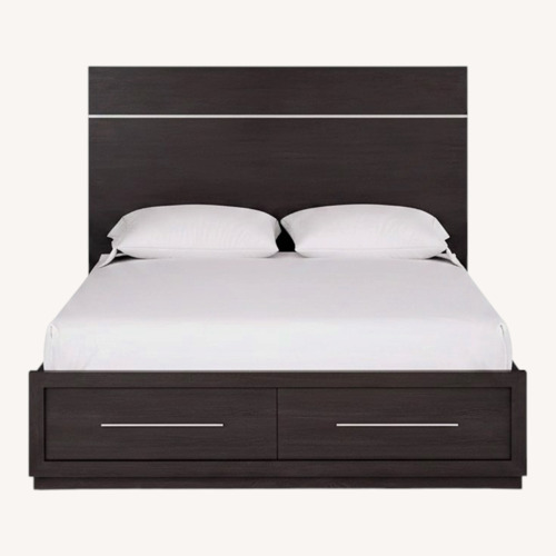 Used Macy's Dark Brown Wood King Bed for sale on AptDeco