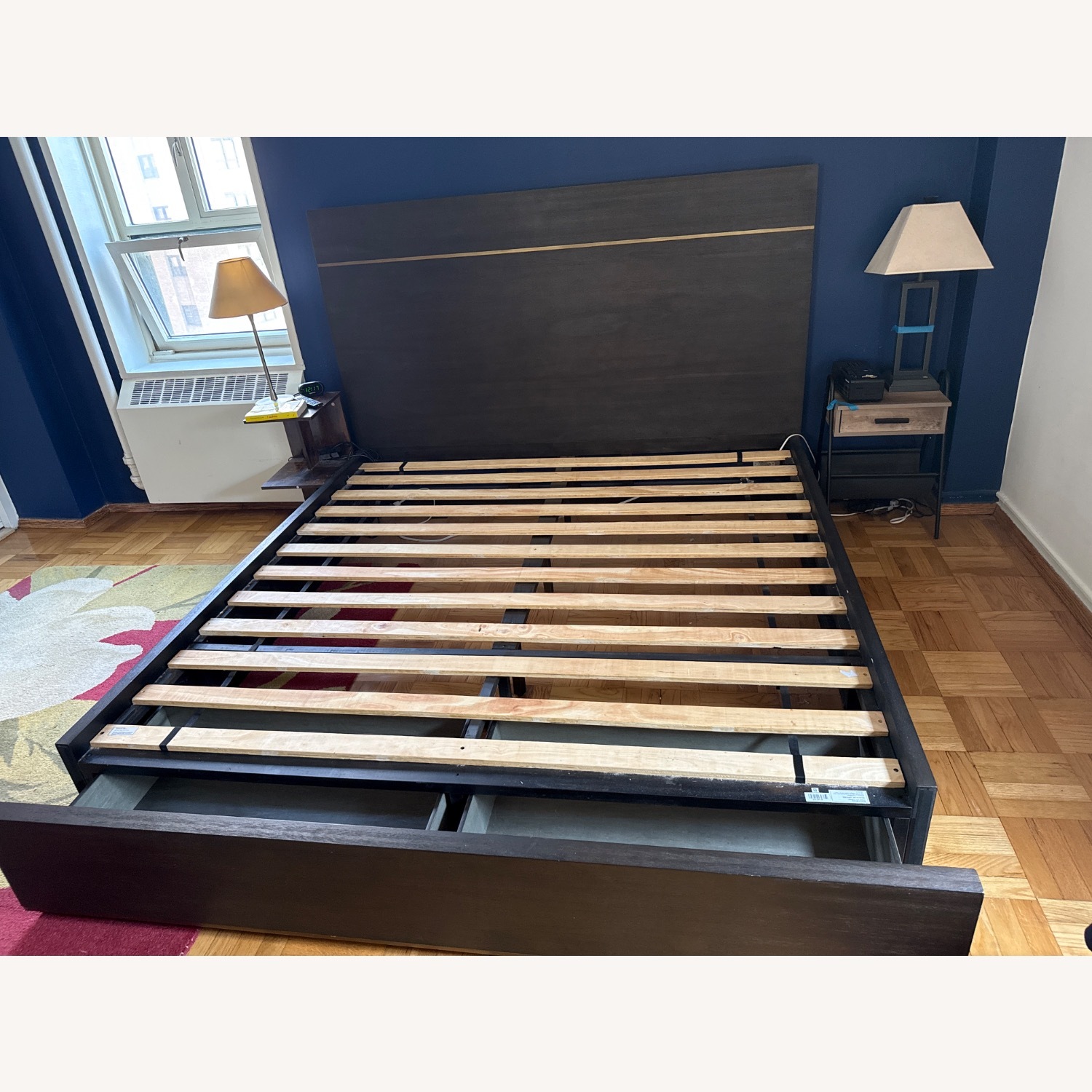 Macy's Dark Brown Wood King Bed - image-3