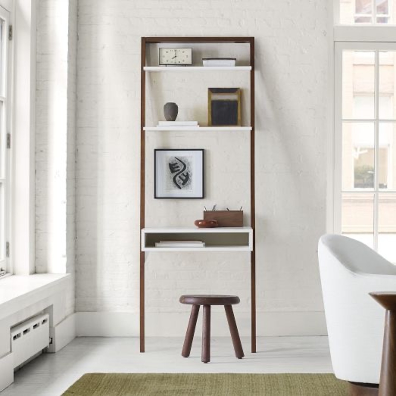 West Elm Ladder Shelf Wall Desk - image-1