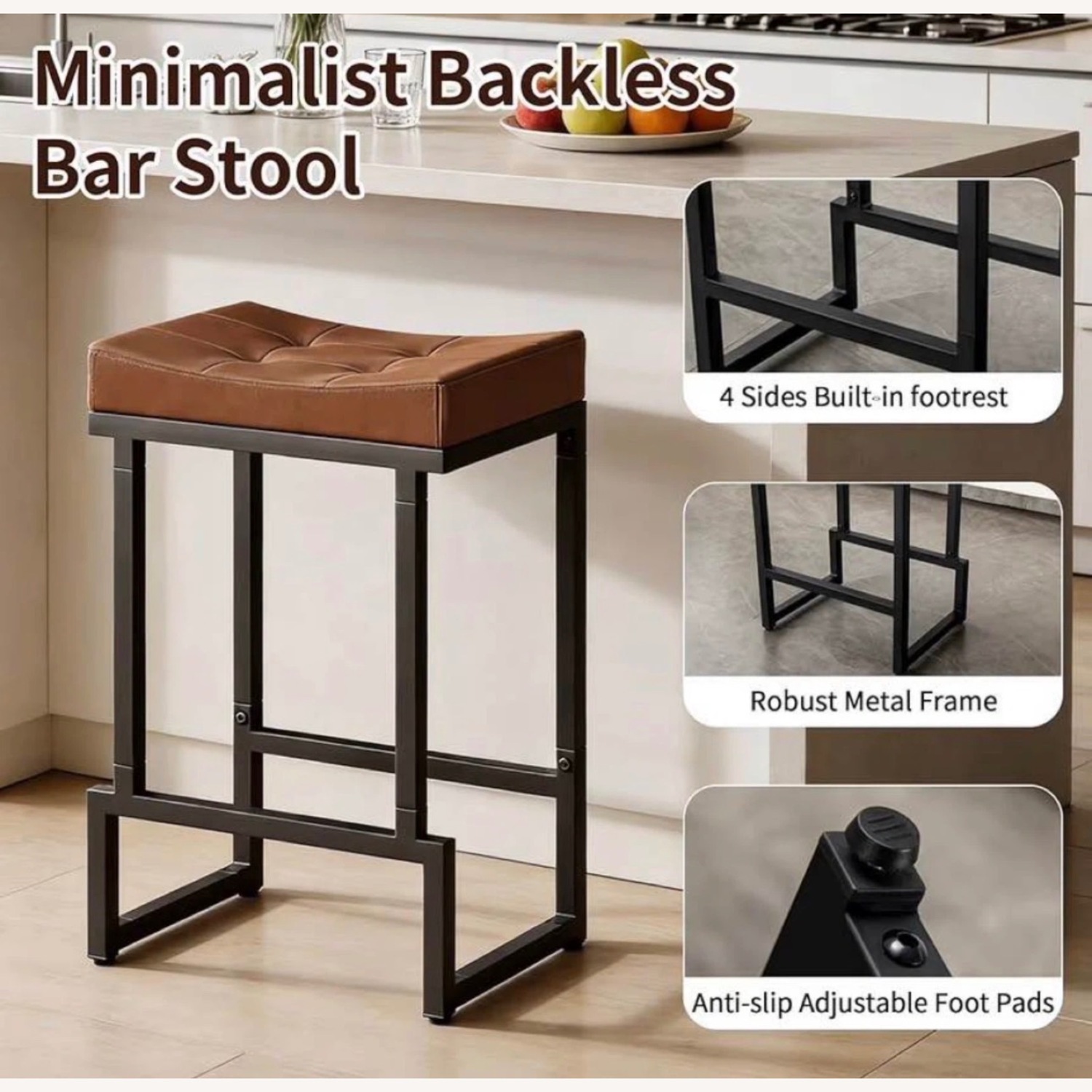 1 Brown 24" Counter Height Bar Stool - image-6