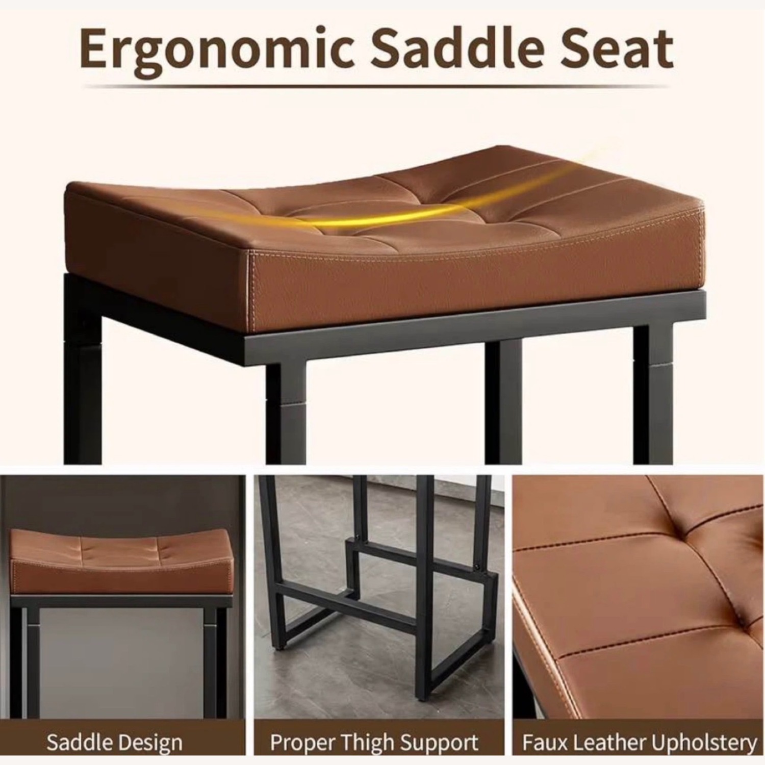 1 Brown 24" Counter Height Bar Stool - image-7