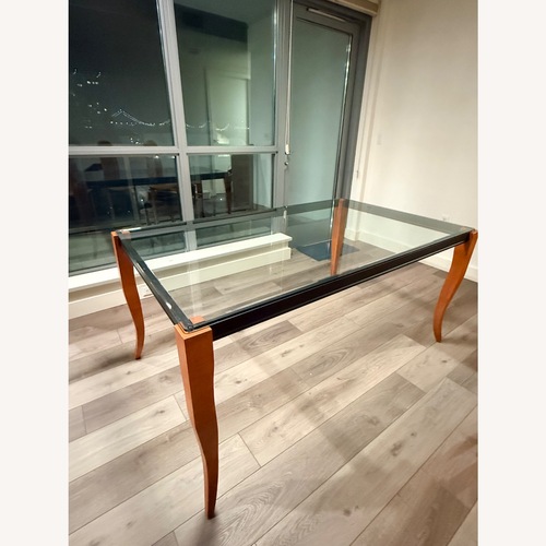 Used Modern rectangular glass-top table for sale on AptDeco