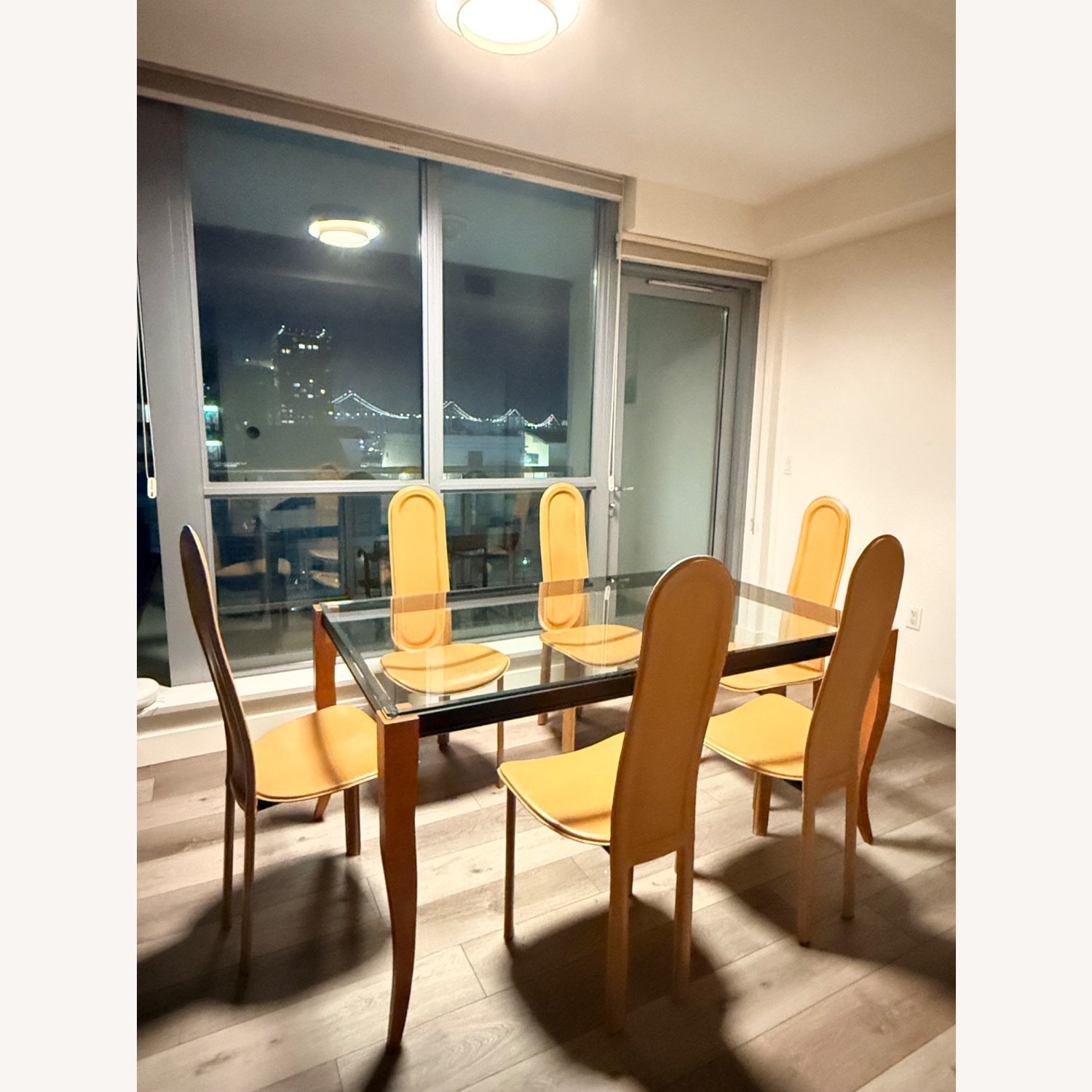 Modern rectangular glass-top table - image-2