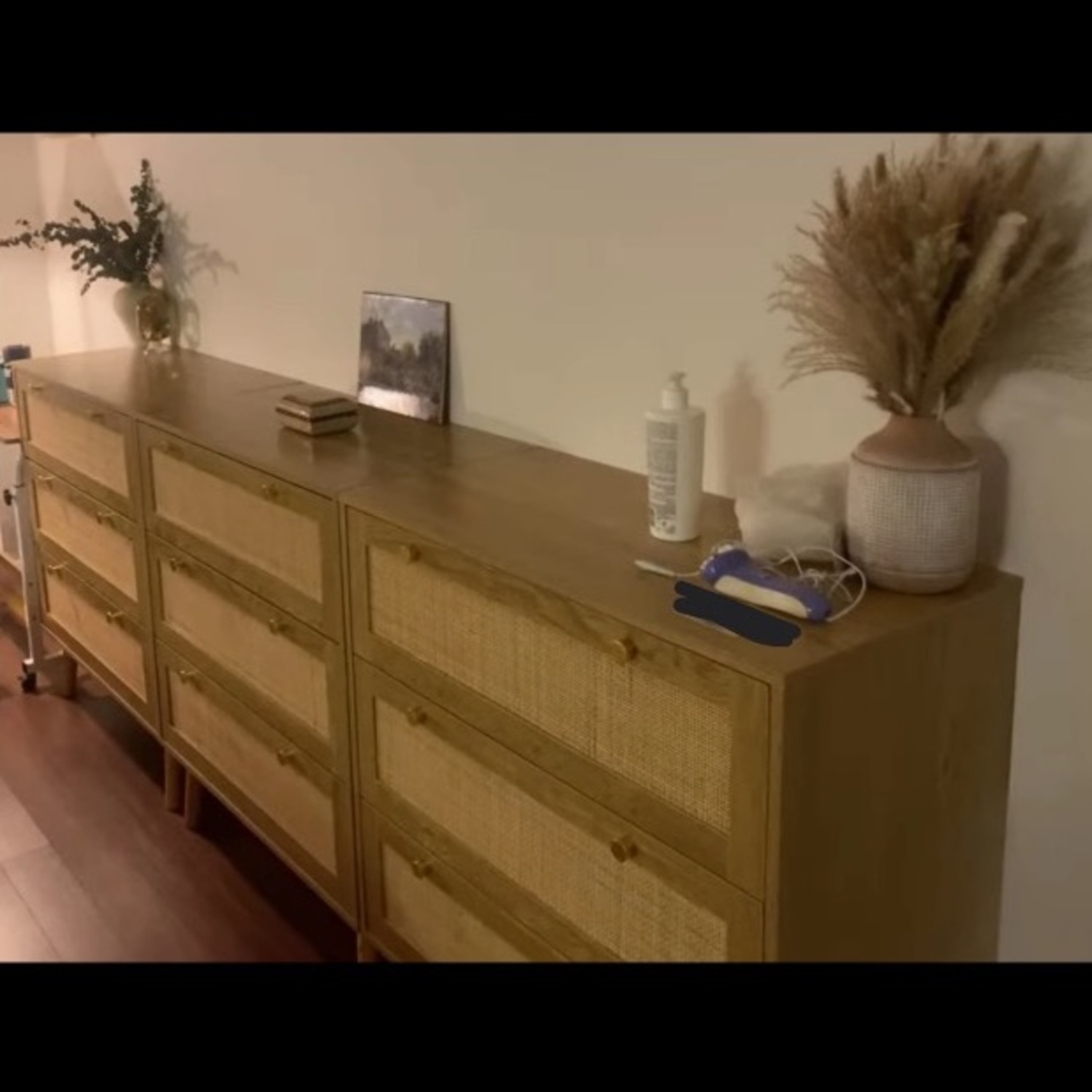 Wood Rattan 3 Drawer Dresser 31.5”W - image-4
