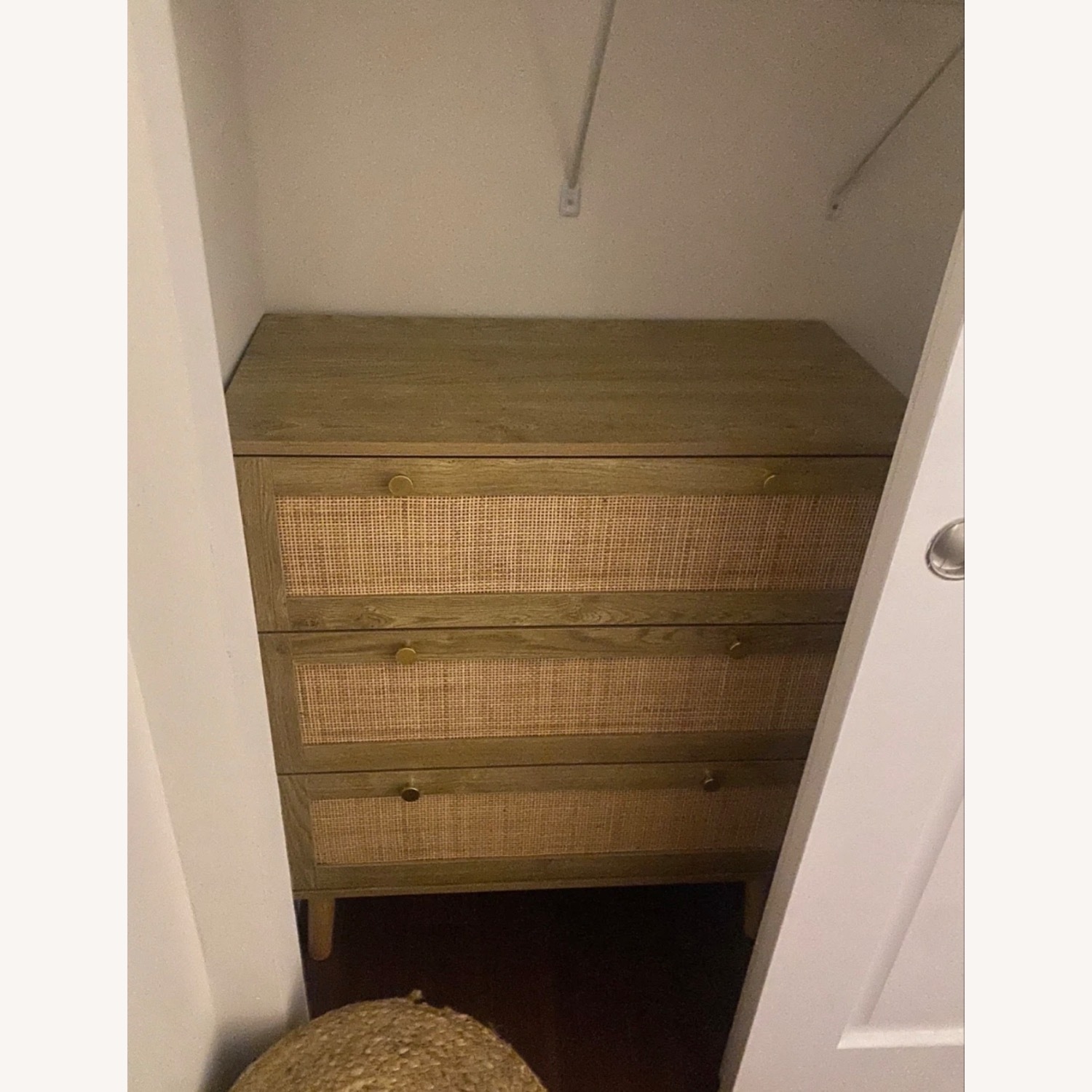 Wood Rattan 3 Drawer Dresser 31.5”W - image-5