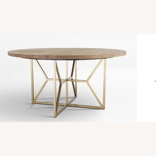 Used Crate & Barrel Hayes 60" Round Acacia Dining Table for sale on AptDeco