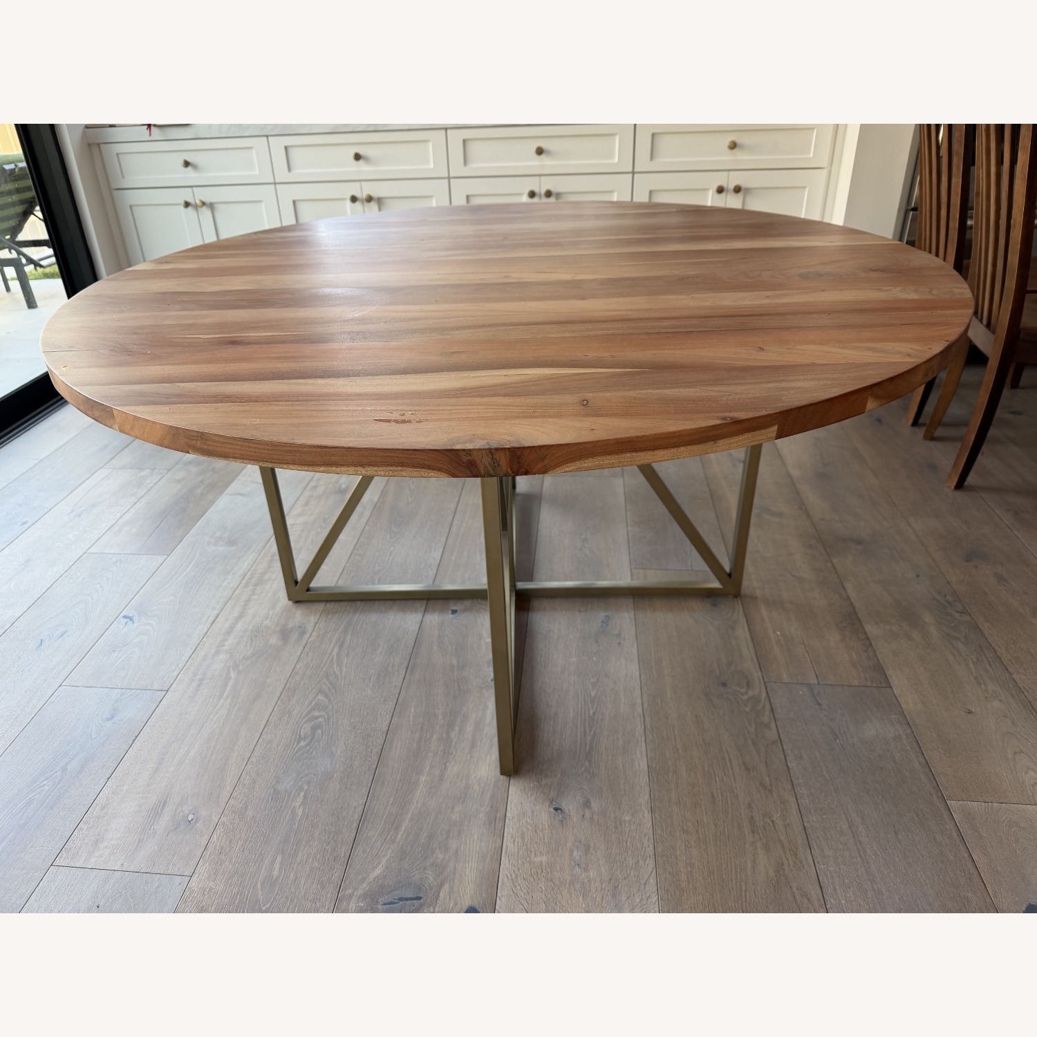 Crate & Barrel Hayes 60" Round Acacia Dining Table - image-2